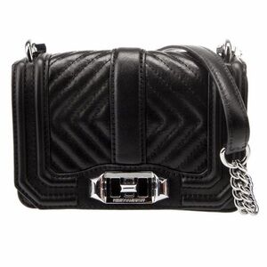 REBECCA MINKOFF Chevron Quilted Genuine Leather Love Crossbody Bag